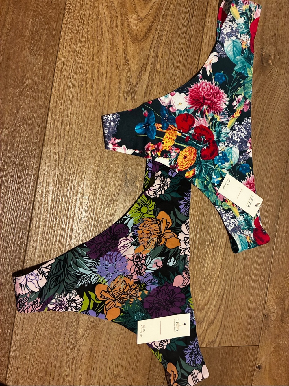 Womens  Floral Print Thong Bottoms - Multicolor